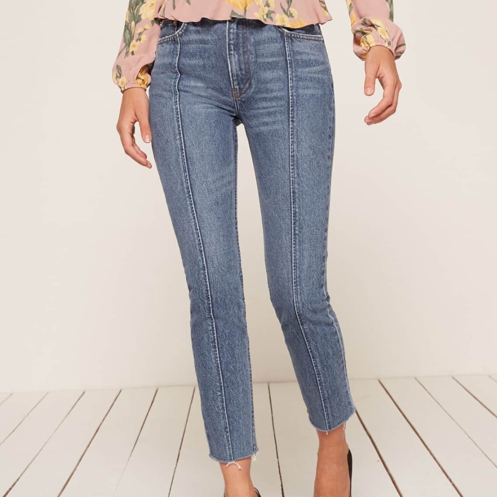Reformation Seamed Jean in Celtic Wash